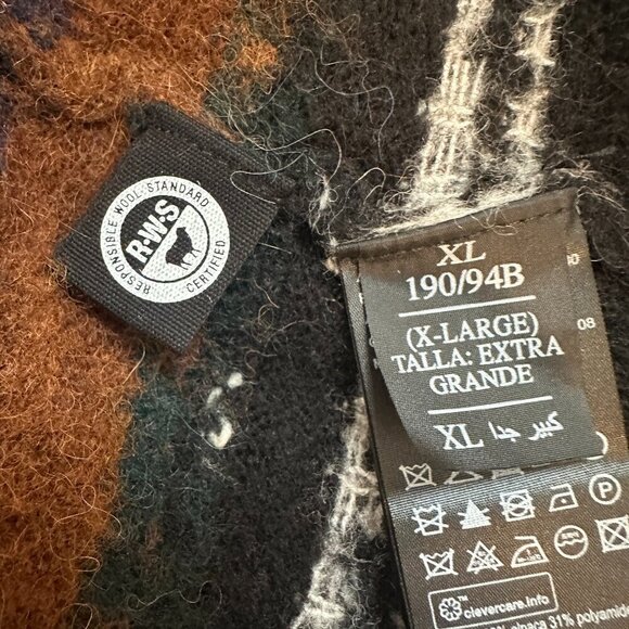 All Saints Oversize Fit XL Wool Alpaca Blend Stripe Crew -Neck  Sweater - Picture 9 of 10